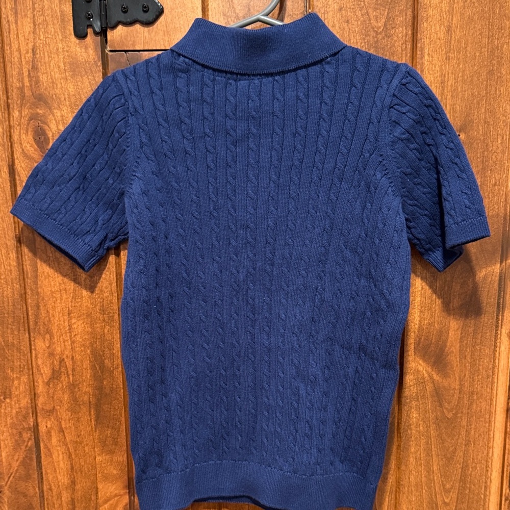Gymboree Dark Blue Cable Knit Polo - Picture 6 of 7